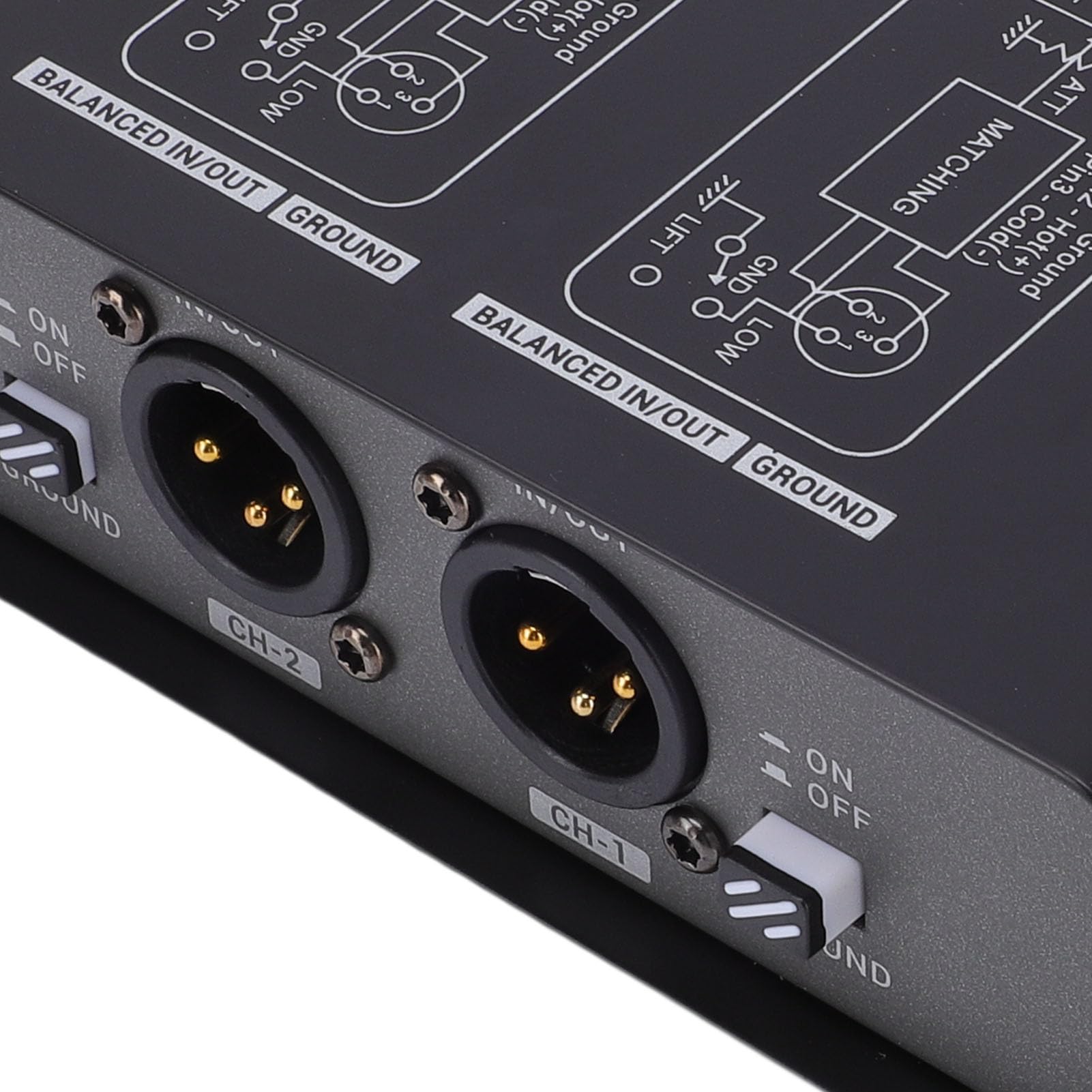 Topiky Scatola Elimina Ronzio, Isolatore del Rumore del Loop di Terra a 2, Regolazione del Guadagno a 3 Livelli con Filtro del Rumore per Mixer Studio di Registrazione di Performance di Chitarra