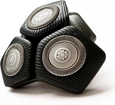 SH71 Replacement Rotary Head Compatible with Philips Norelco Shaver Series 7000 and Series S5500,Metal Wheel Buckle and Upgrade 15 Precision Blades Black