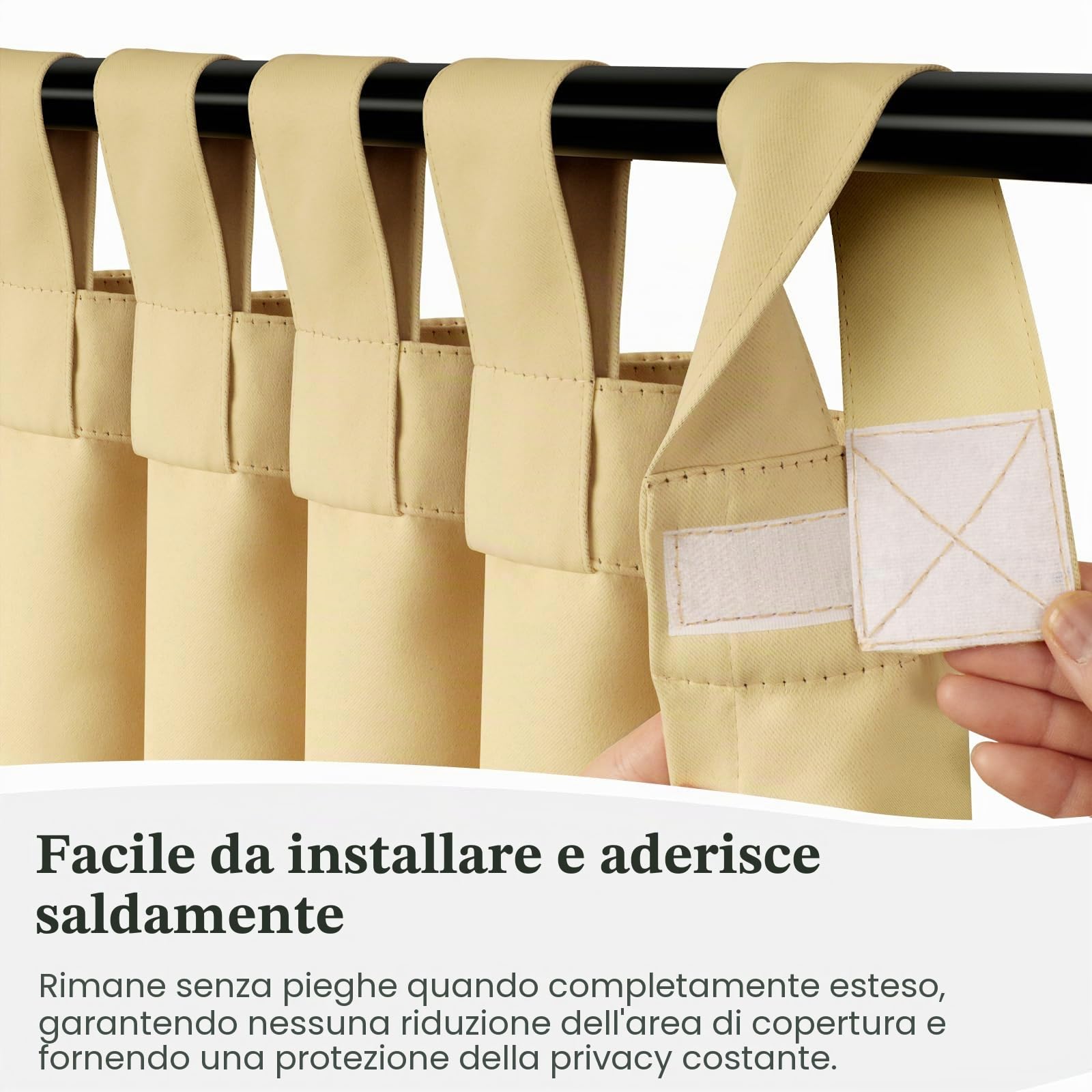 Tende Per Gazebo Esterno Impermeabile, Antivento, Antipolvere e Resistente Ai Raggi UV, 132x215 cm, Per Pergolati E Finestre (Beige x1 Pezzo)