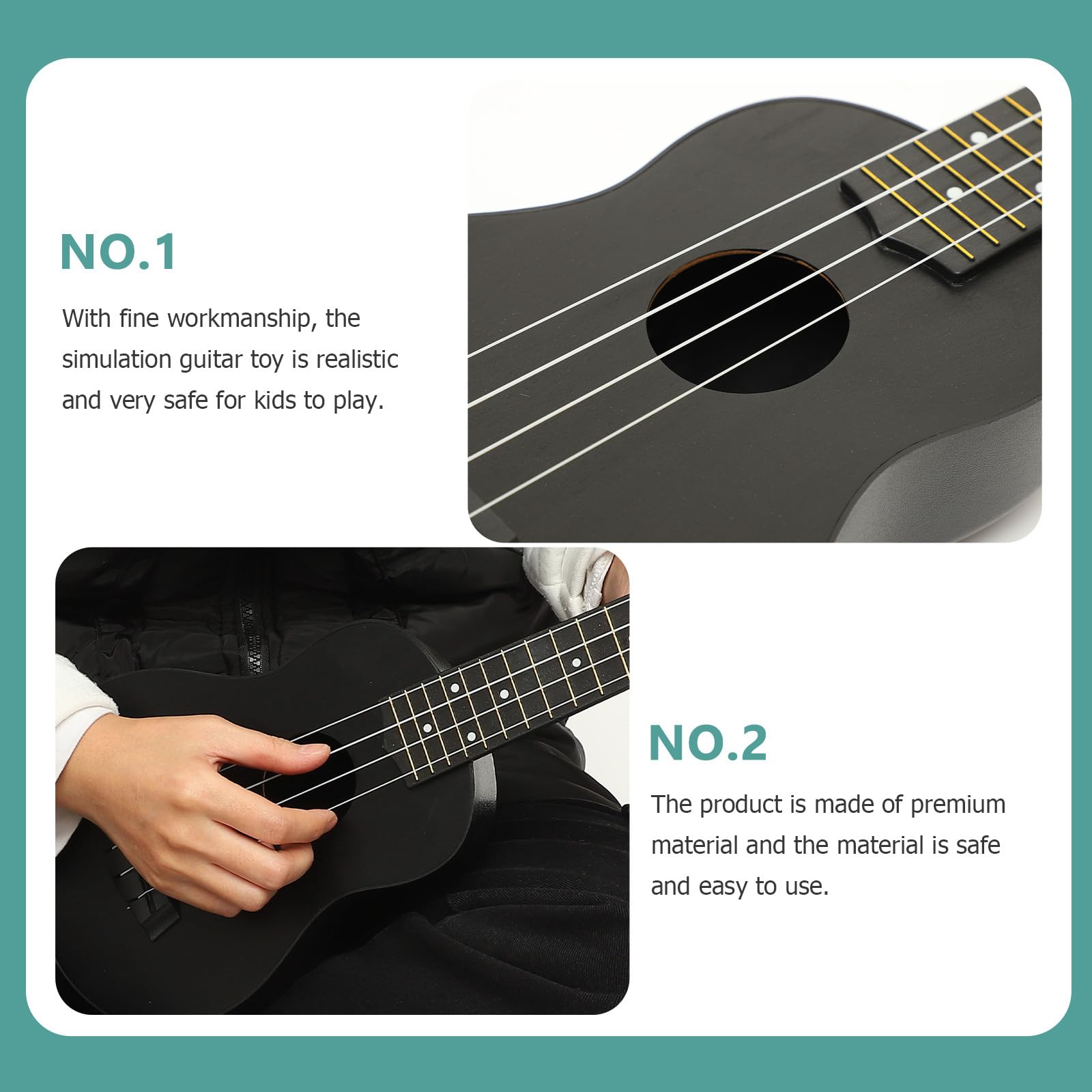 Ukelele para Principiantes Niños Guitarra Acústica de Madera Soprano 21 Pulgadas Instrumento Musical Fácil de Tocar y Resistente Desarrollo Infantil Color Aleatorio