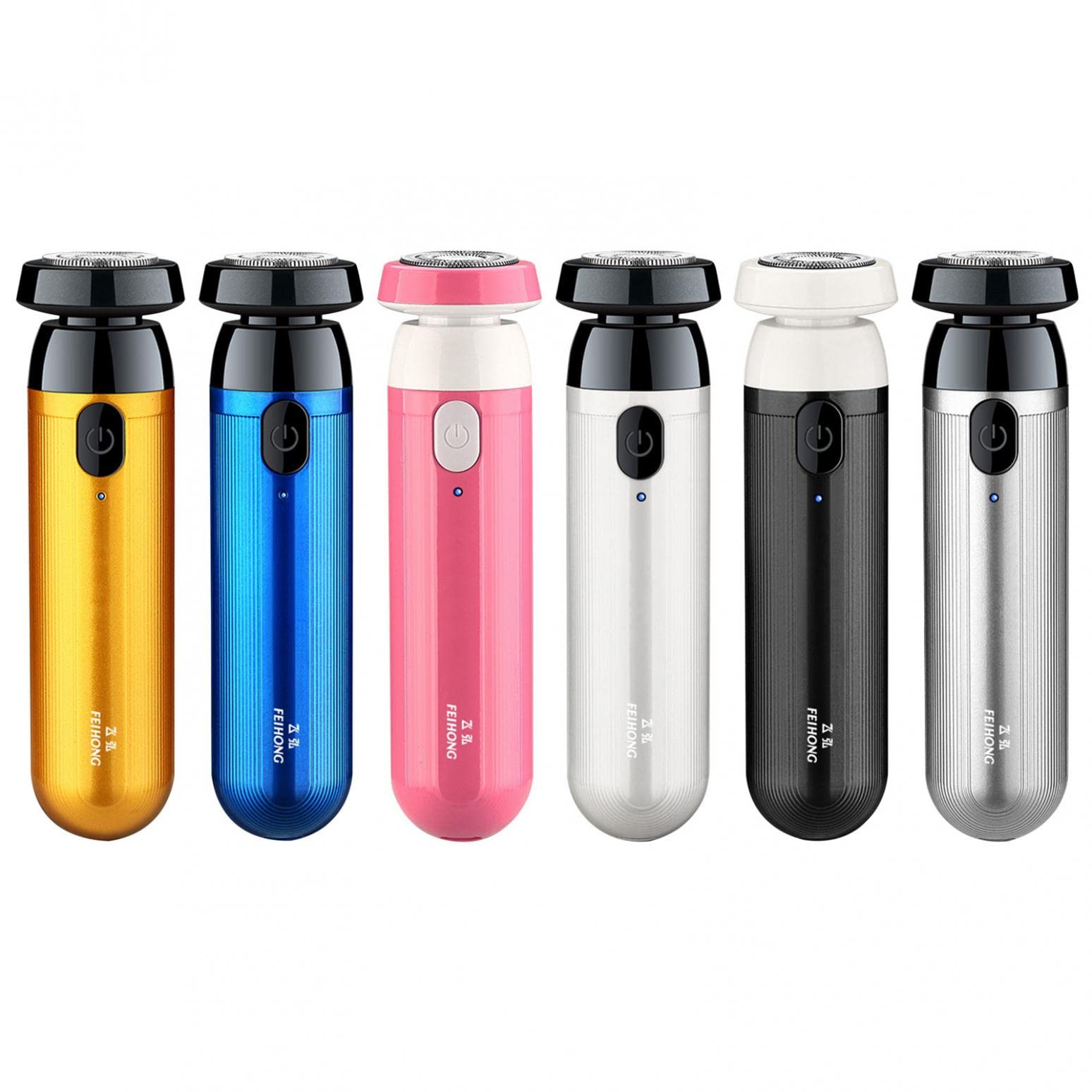 Mini Electric Razor for Men, Portable Pocket Mens Electric Shaver, Compact Beard Trimmer, with Clean Brush, USB Rechargeable, Waterproof Wet&Dry Rotary Shaver for Home Travel (Pink)