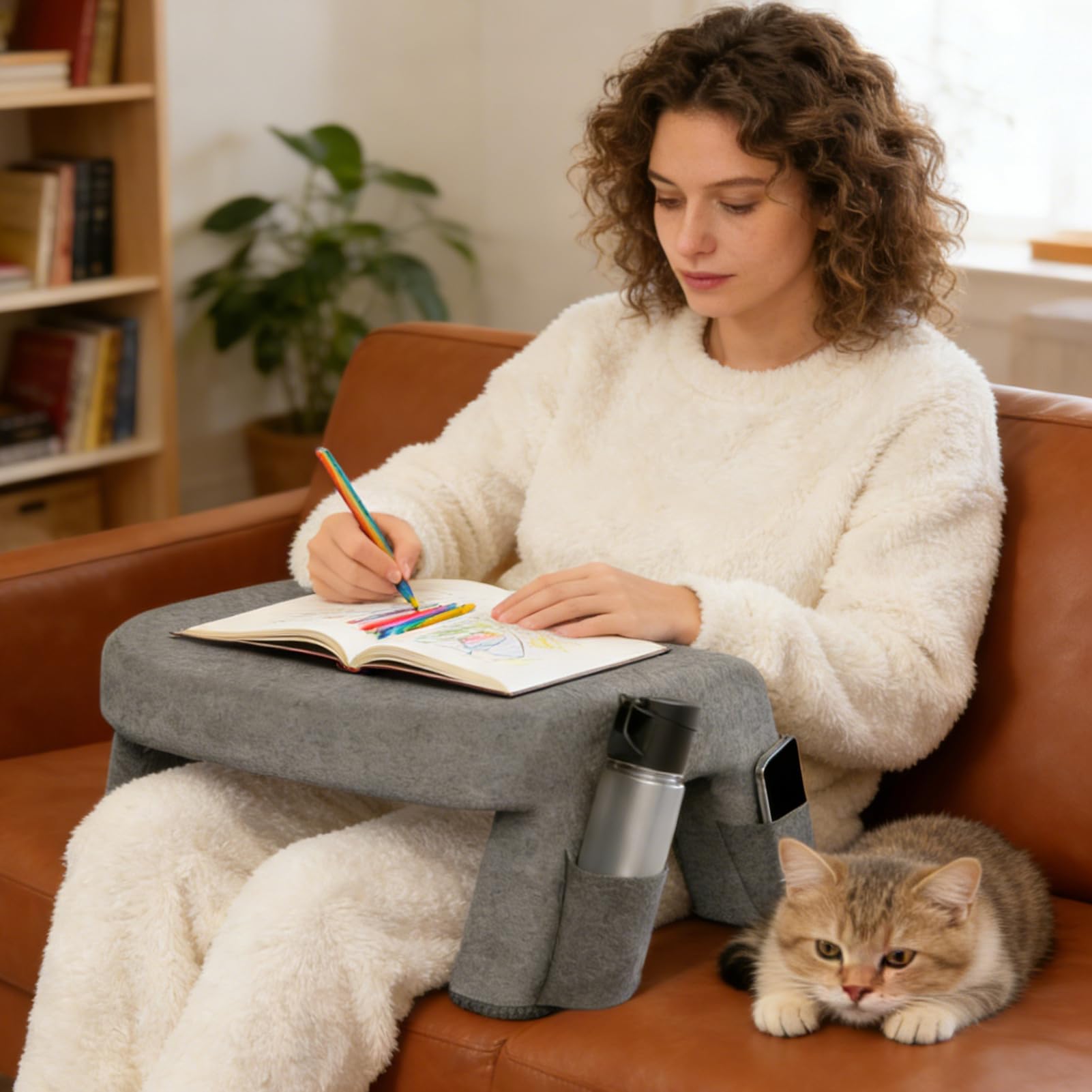 Poduszka Na Kolana Do Pracy Antypoślizgowa Ergonomiczna Duża Pralna | Poduszka Szydełkowa do Podparcia Kolan do Domu, Biura, Pracy, , Czytania, Laptopa, Tabletu, Komputera dla Dorosłych i