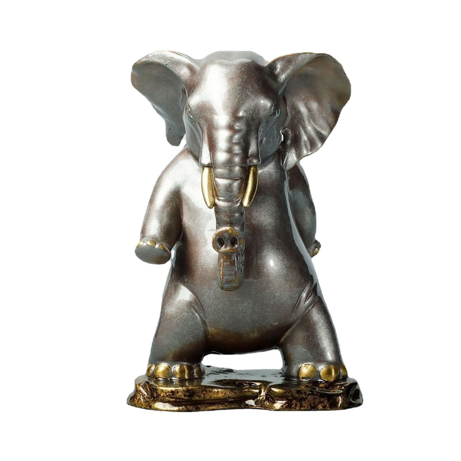 GLETSF Brass Decor Brass Elephant Ornament Home Living Room Entrance Ornament Office Desktop Decoration Opening Housewarming Gift Statues For Home Decor,