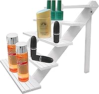 Vista 4 de NAJMECHOY Exhibición al por menor Pendiente y anillo Soporte de madera blanca Estante de almacenamiento