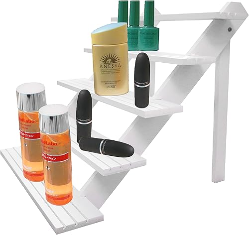 Miniatura 4 de NAJMECHOY Exhibición al por menor Pendiente y anillo Soporte de madera blanca Estante de almacenamiento