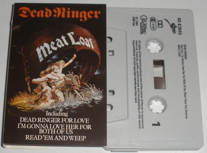 MEAT LOAF. DEAD RINGER. ORIGINAL 1981 AUDIO CASSETTE TAPE. 8 TRACKS