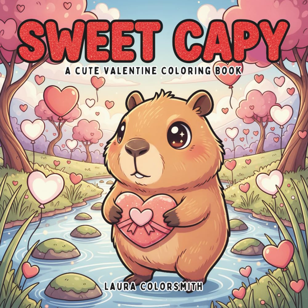 Sweet Capy - A Cute Valentine Coloring Book: Cuddly Capybaras in Sweet Valentine Moments – A Heartwarming Coloring Book for Kids (Coloring book for Valentine)