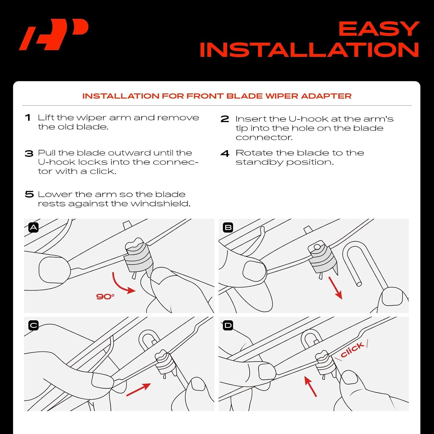A-Premium 13"+13"+18" Windshield Wiper Blades Compatible with Jeep TJ Series Wrangler 1997-2006 - Front Rear Wipers Blade Set for Hook/Hook Arm Connector, with Wear Indicator & Towel (Pack of 3)