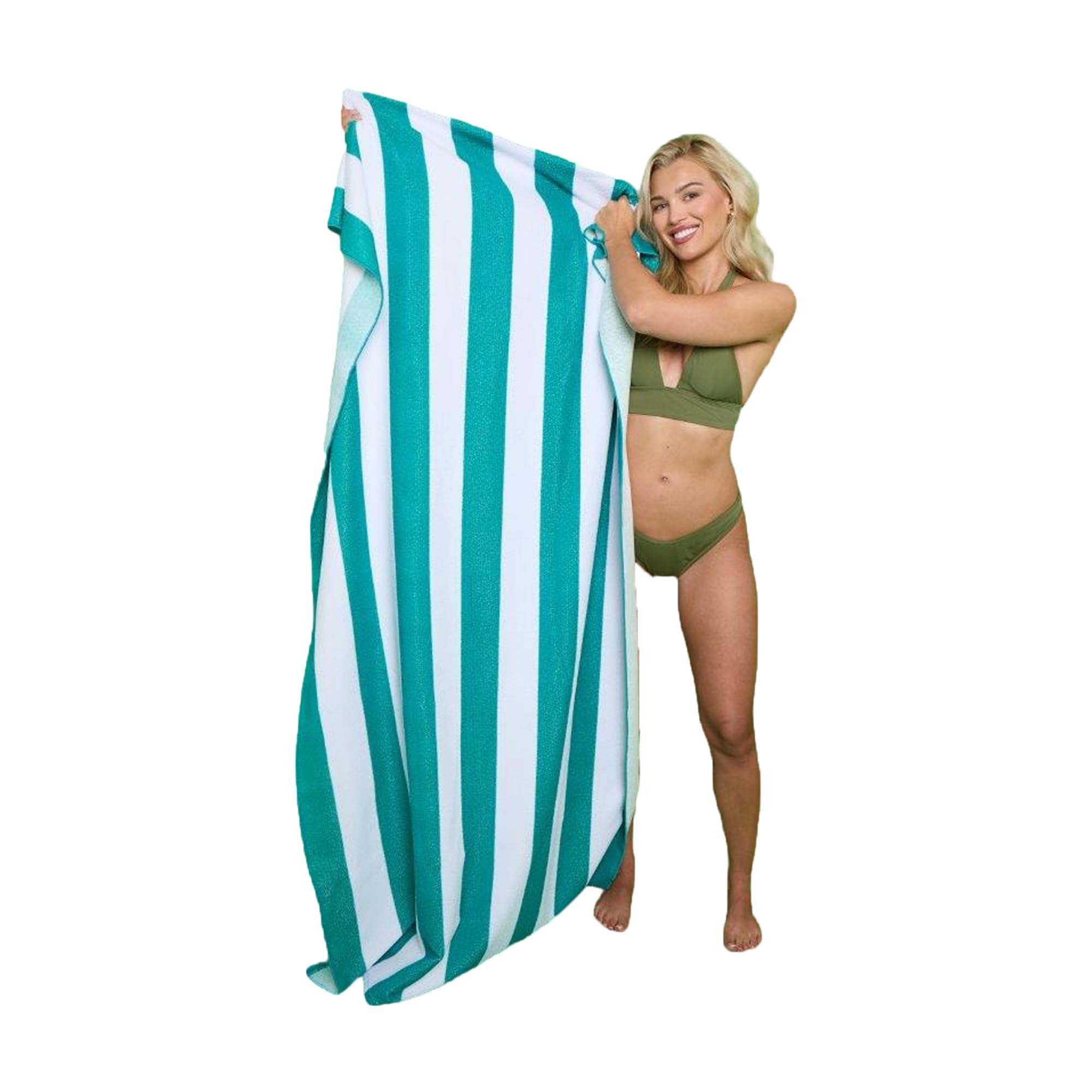 Lions Beach Towel - 100% Polyester - Sand Free Cabana Stripe Beach Towels for adults 100x200cm - Extra Large Microfibre Pool Towels, Quick Dry Lightweight, Ideal for Swimming