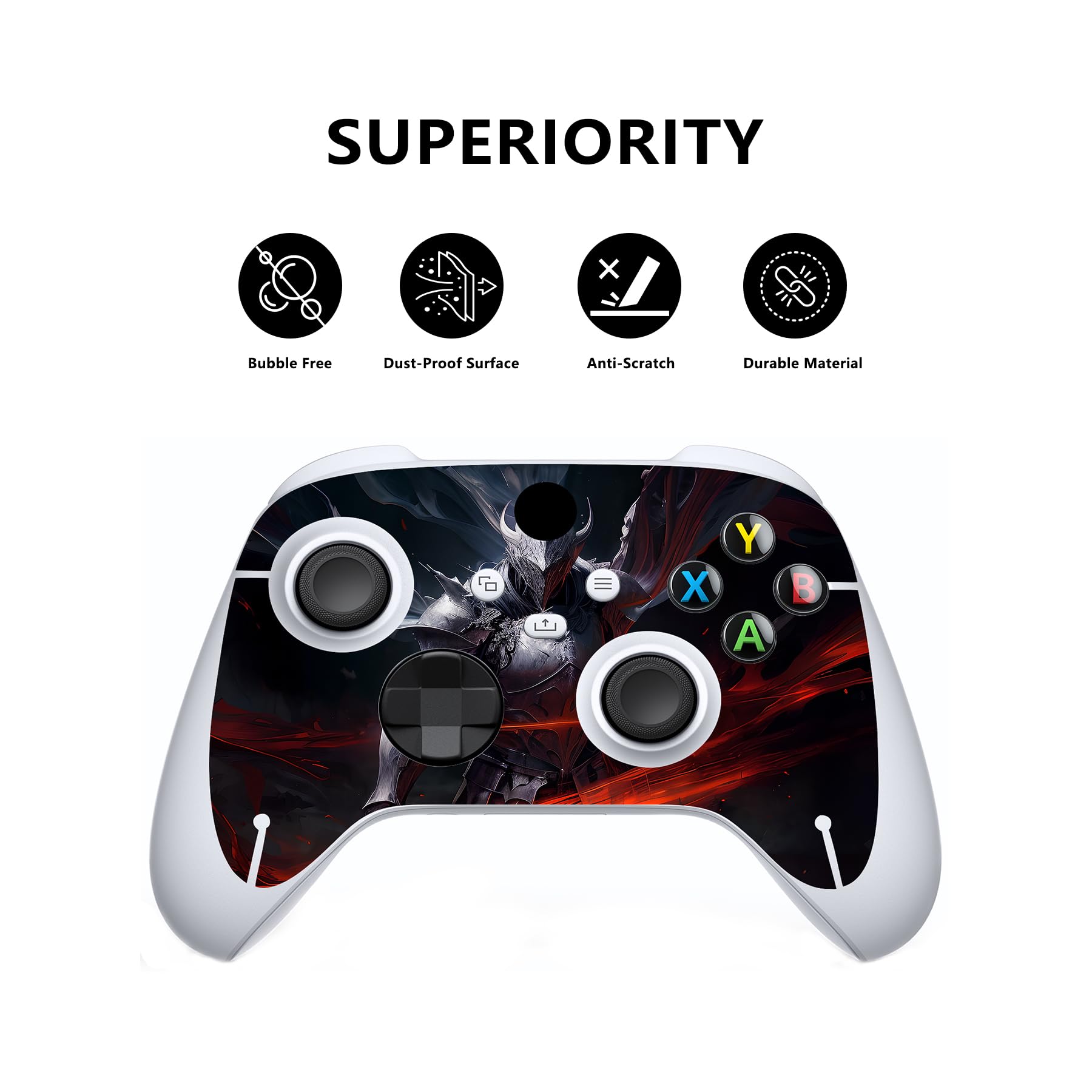 PlayVital Skin pour Xbox Series S Manette Accessoires,Autocollant pour Xbox Series S Console Sticker Habillages-Chevalier d'argent