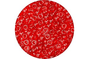 Iooleem Pony Beads: 1000 Pieces of Vibrant Red Transparent Beads for Endless Creativity