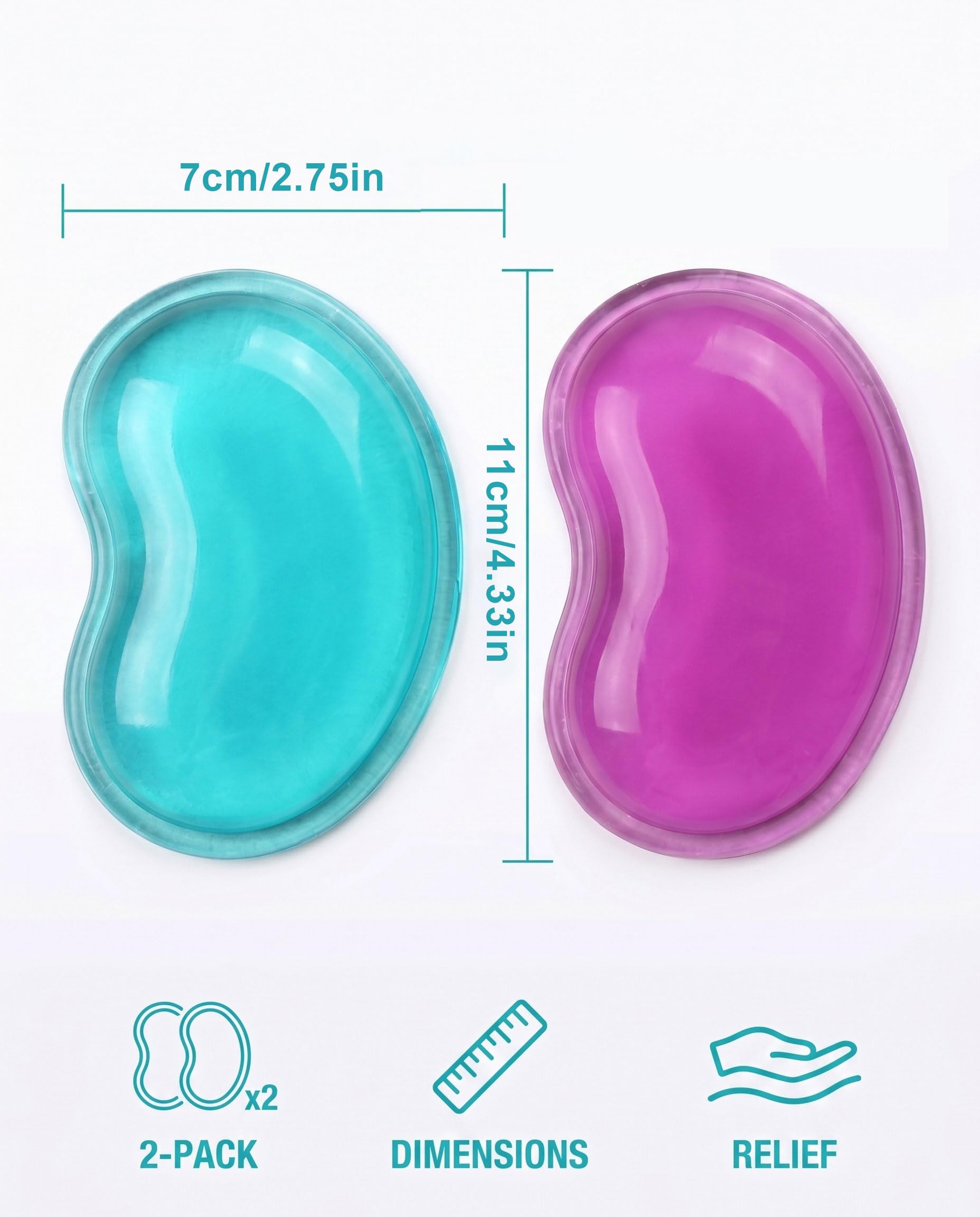 Poggiapolsi Crystals Gel Ergonomico 2 Pezzi, Tappetino Mouse a Forma di Cuore Morbido Cuscino per Polso Viola Verde