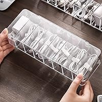 Vista 3 de Caja de almacenamiento de cables transparente, caja organizadora de cables, caja organizadora de cables de plástico, caja de almacenamiento