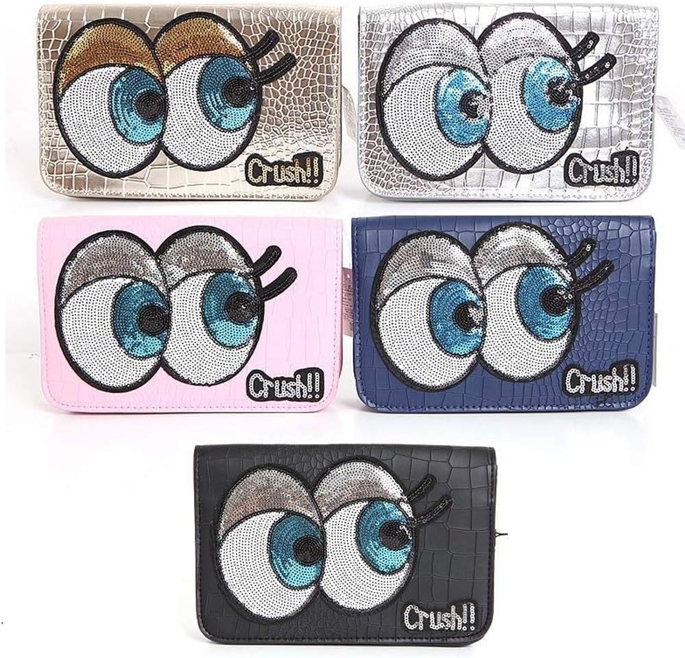 Crush Spangle Bag Cutie Eye Trendy Kids Mini Handbags Crossbody Cell Phone Purse Wallet Travel Passport Bag Handbags for Little Girls Toddlers(Silver)