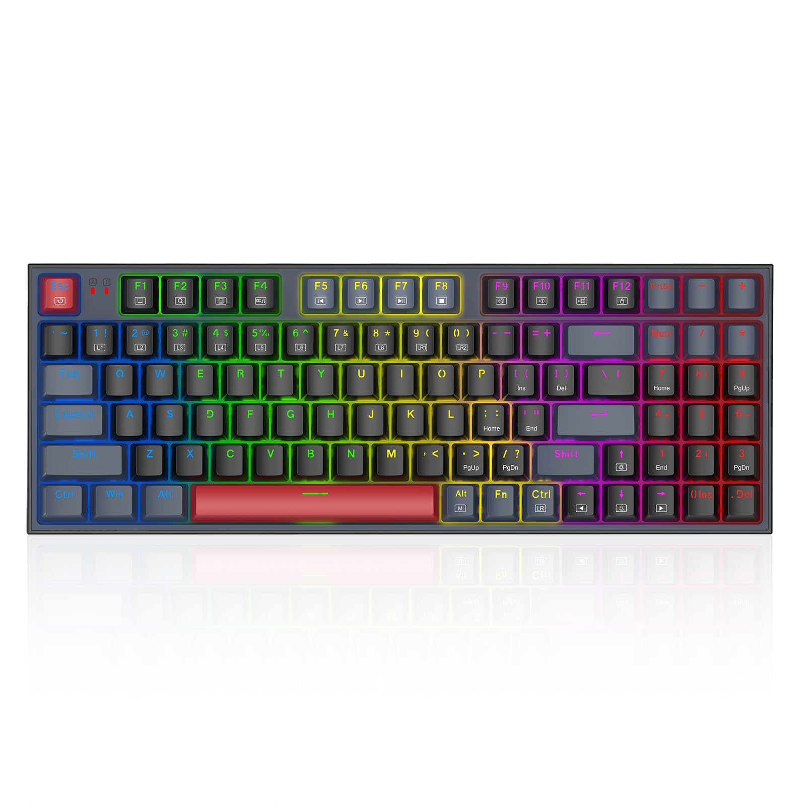Redragon Mechanical Keyboard Wired Gaming Keyboard with 94 Keys Programmable Macro Editing Numeric Pad Compact Layout for PC