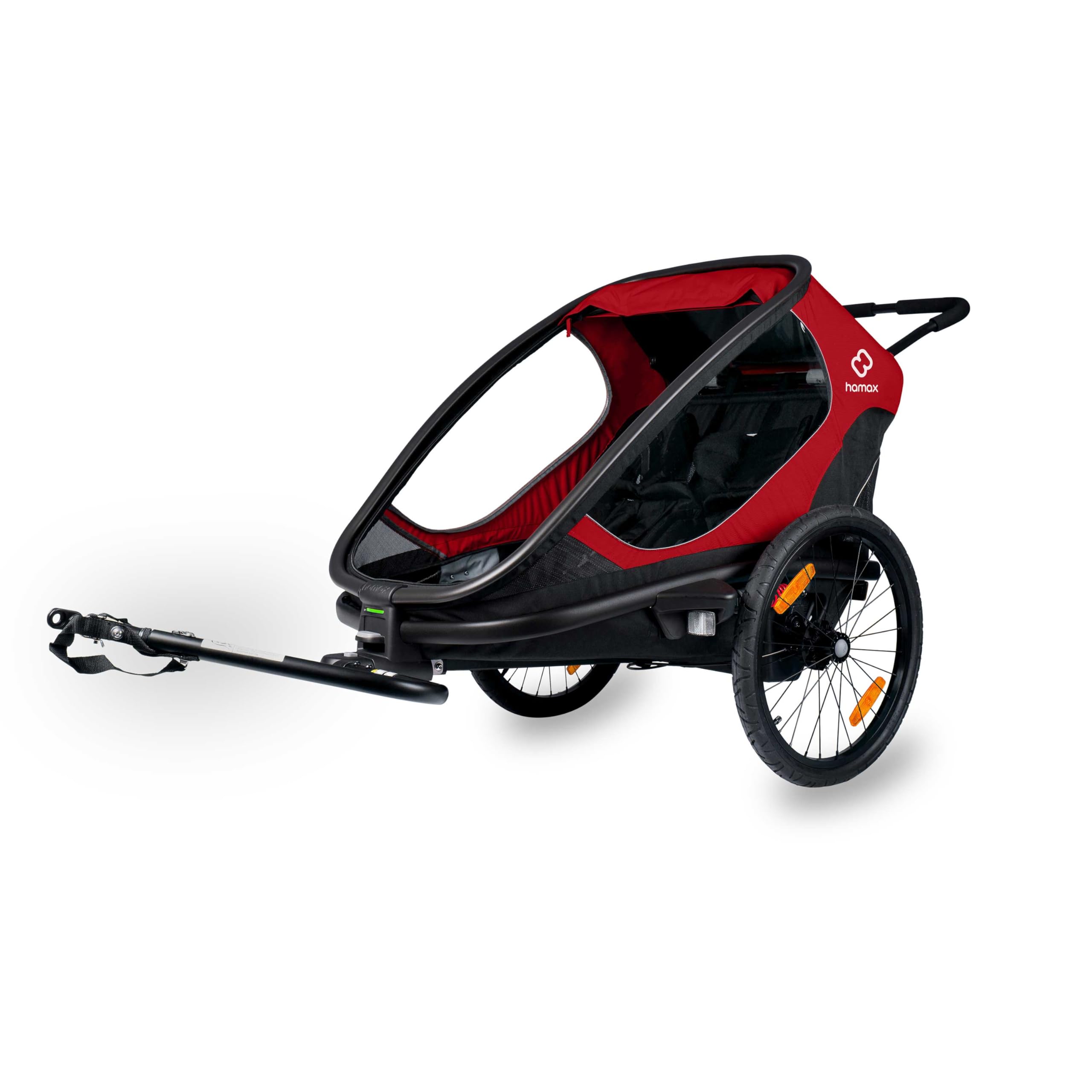 Hamax - Remorque Outback - 2 Places - Légère et Confortable - Sièges inclinables - Grandes fenêtres - Réflecteurs Avant/arrière - Pliable et transportable - Fixation vélo ou Poussette