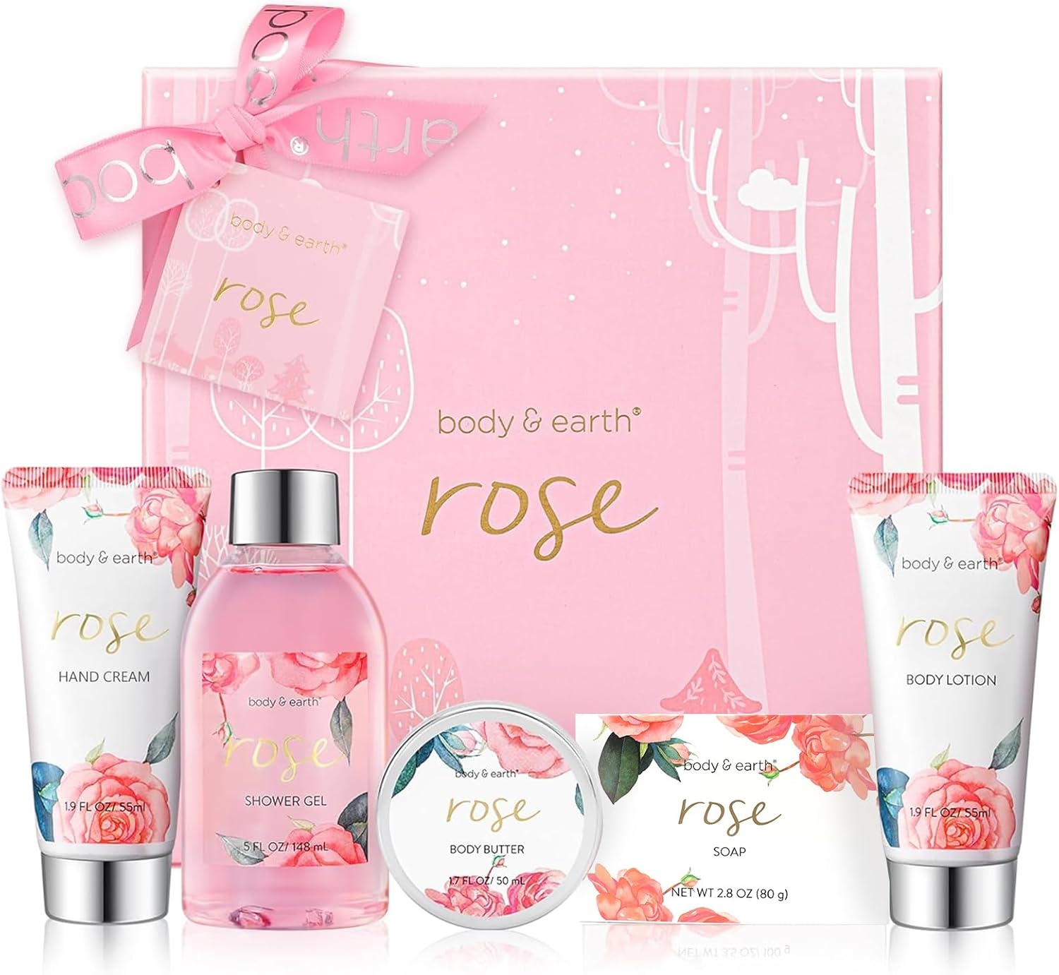 Birthday Gift for Women BODY & EARTH Gifts Set 6 Pcs Bath and Body Gifts Set, Perfect Women Gift for Her Mom, Christmas, Mother’s Day, Valentine’s Day