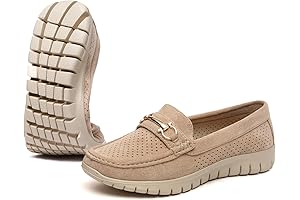 Zapatos cómodos de mujer suaves: Loafers mocasines casuales ligeros y transpirables con hebilla