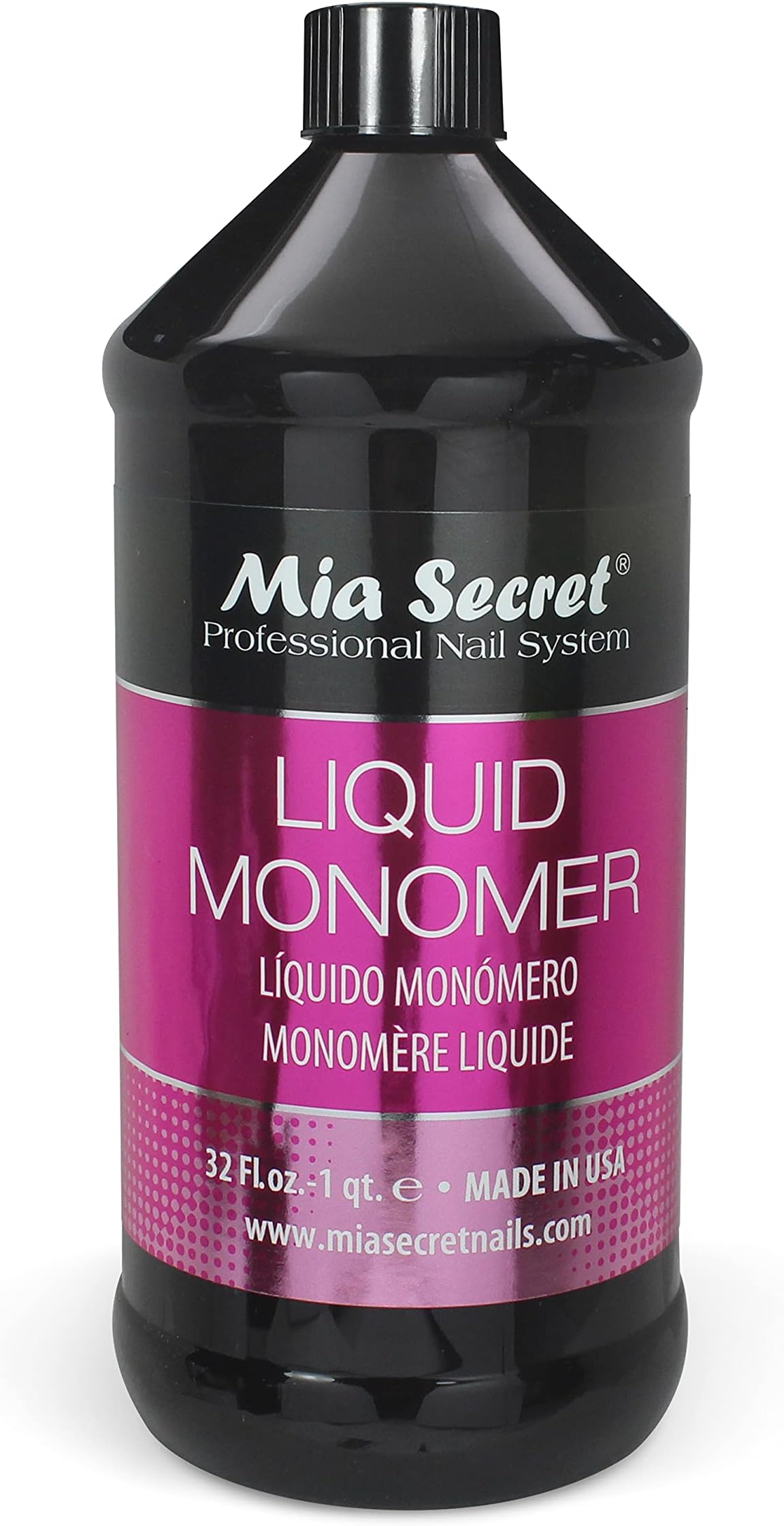 32 oz Mia Secret Liquid Monomer - Professional Acrylic Nail Liquid for Acrylic Powder - EMA monomer acrylic nail liquid