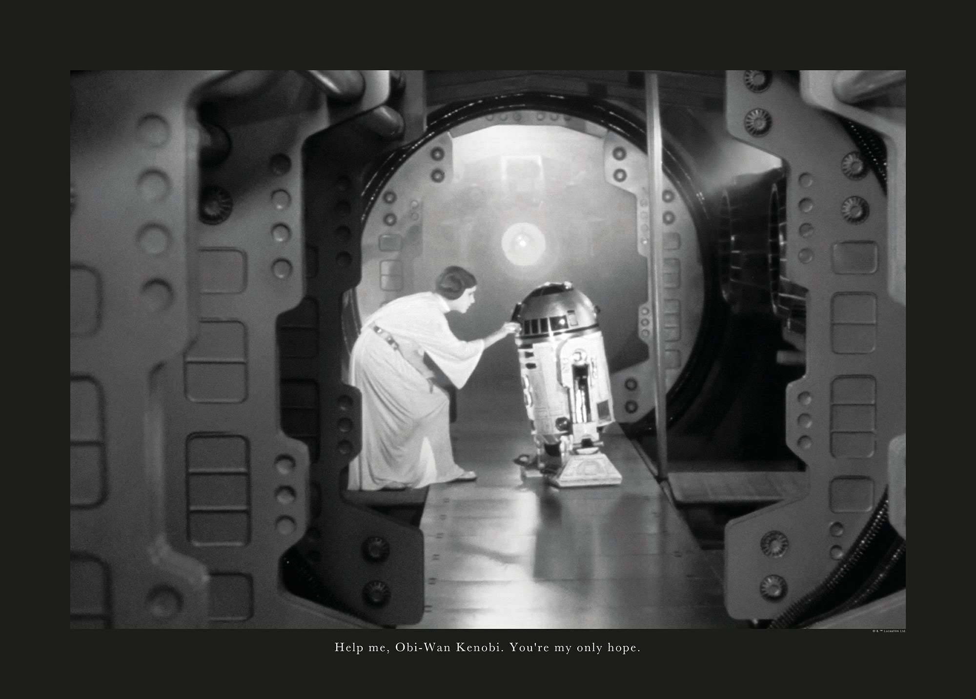 Komar Star Wars Classic Leia R2D2 Quote - Size: 70 x 50 cm Wall Picture Poster Art Print (No Frame)