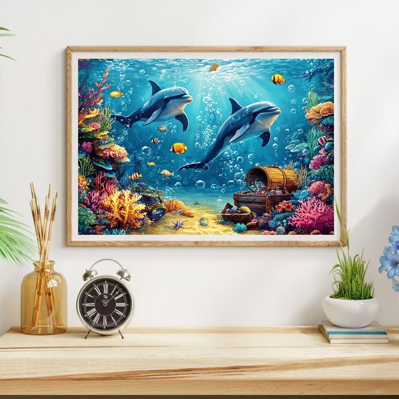 Diamentowa sztuka delfin zestawy do malowania diamentami dla dorosłych, 5D, DIY, podwodny świat, pełne wiercenie, haft krzyżykowy, cekiny, klejnoty, obrazy, sztuka i rękodzieło, obrazy do dekoracji