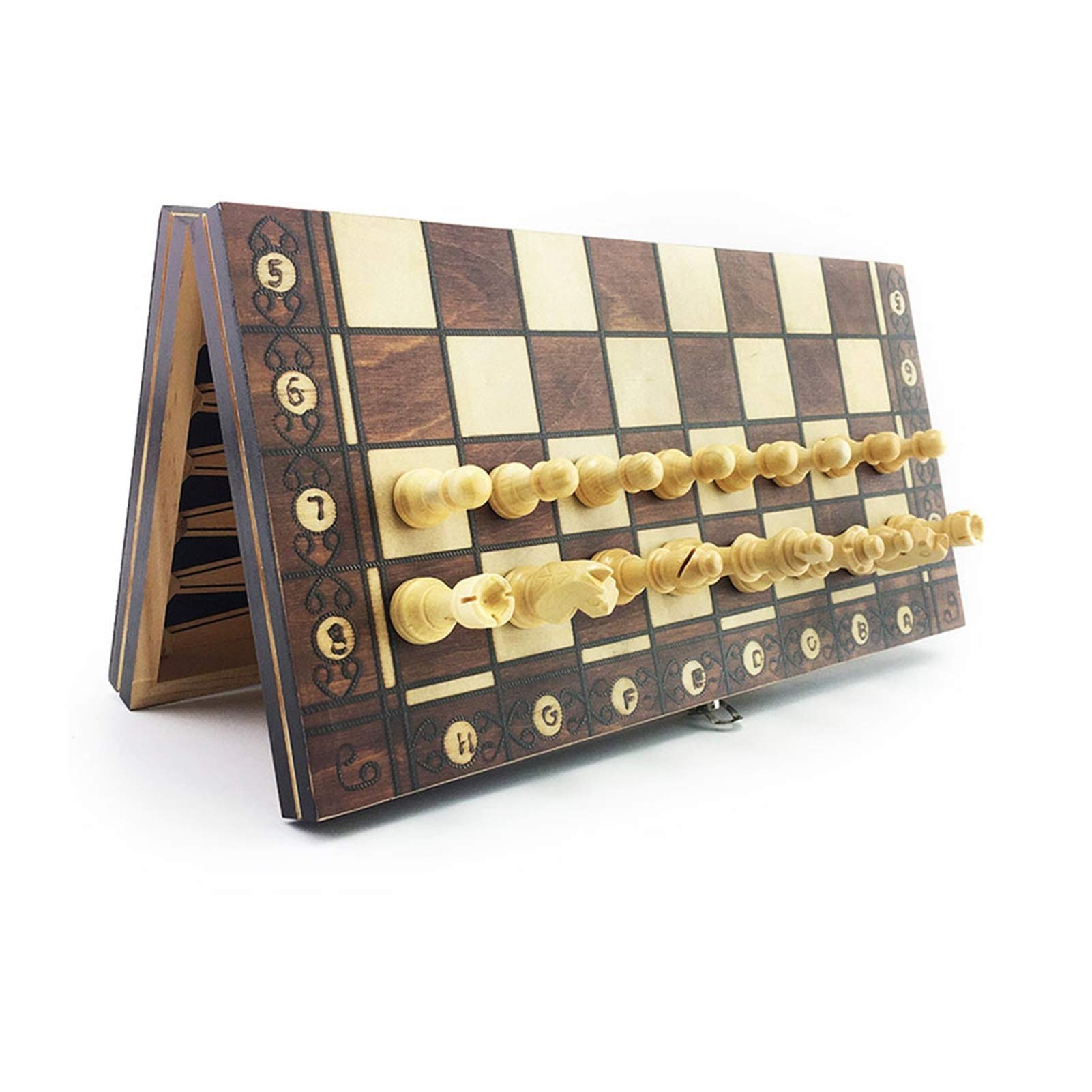 Scacchi Backgammon Dama 3 in 1 Gioco degli Scacchi Scacchi da Viaggio Set di Scacchi Pezzi degli Scacchi Scacchiera Pezzi degli Scacchi internazionali/34 * 34 cm