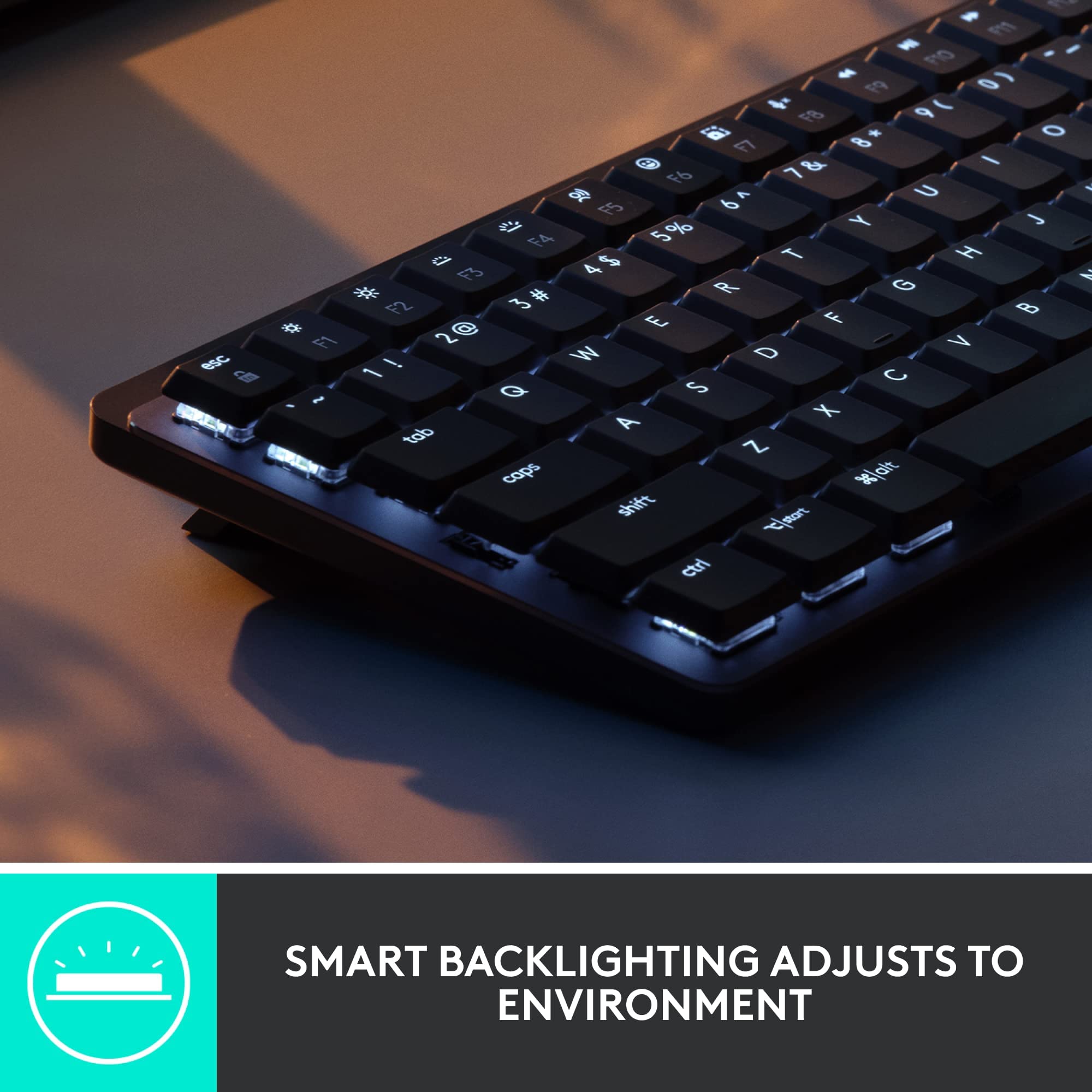 Logitech MX Mechanical Mini Tastiera Retroilluminata Wireless, Bluetooth, USB-C, Layout QWERTY US Intl, Grigio
