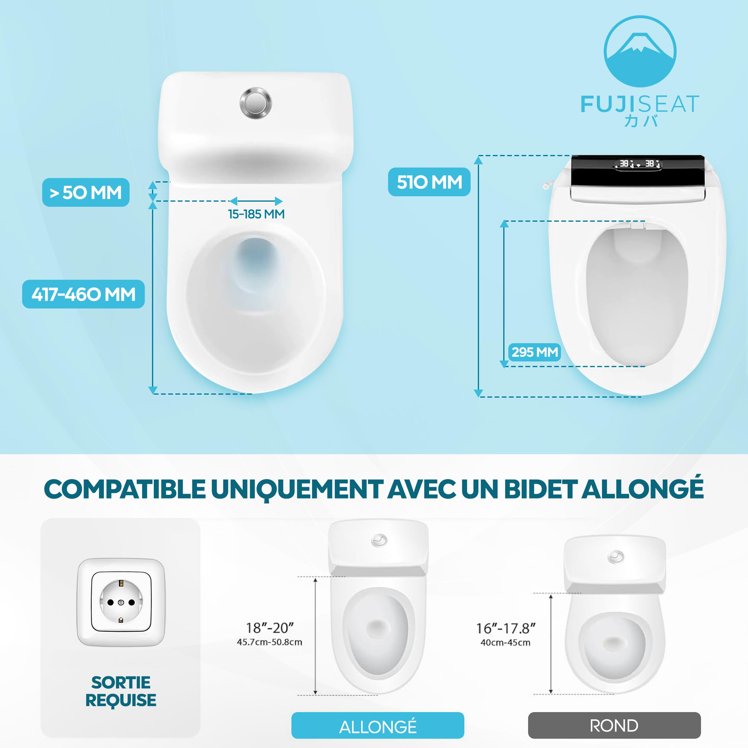 Marque Française - Siège Toilette Japonaise Intégral I Abattant WC Electrique I Séchant & Lavant avec cuvette Japonaise Innovante et Chauffante, Télécommande en Français I Confort & Élégance Japonais - 2