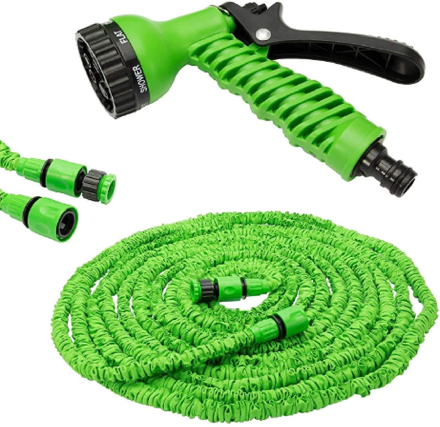 Alokrupswam Magic Stretch Flexible Expandable 3 x Expanding Garden Hose Pipe Natural Triple Layer Light Weight Non-Kink with 3/4" Solid Fittings & 7 Setting Professional Water Spray Nozzle (B094MZNGVB) Amazon Price History, Amazon Price Tracker