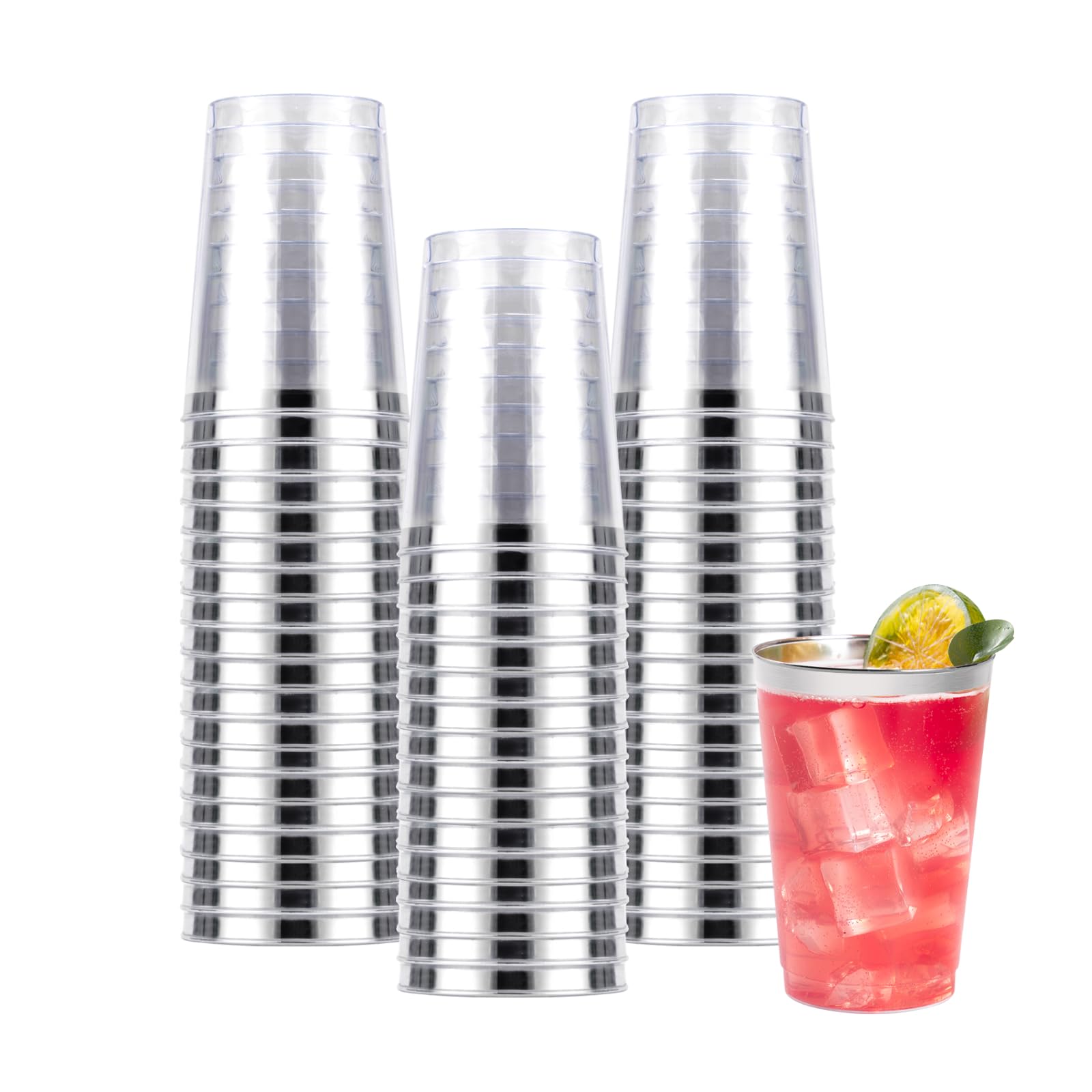 Goodluck 50PCS 9oz Plastic Cups for Party, Disposable Silver Plastic Cups — Amazon image 13