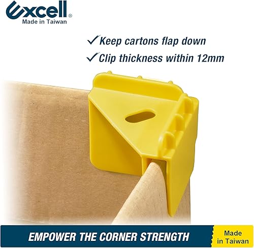 Miniatura 3 de Excell HP-23721YL Soporte para caja de exhibición minorista (paquete de 4, amarillo)  Soporte apilable con protectores de esquina para escaparate,