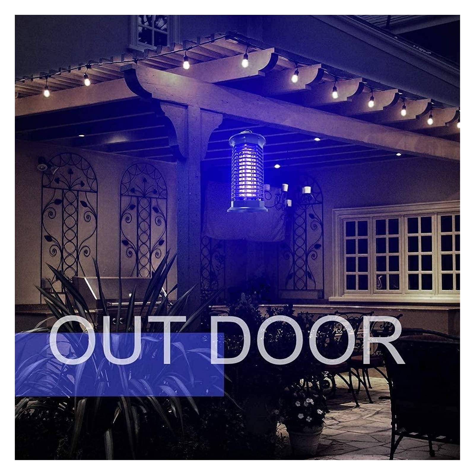 Zapper Elettrico per zanzare da Esterno Silenzioso Repellente per zanzare Lampada elettrica per zanzare di Sicurezza per la casa Giardino Cortile Patio Camera da Letto Repellente per Insetti