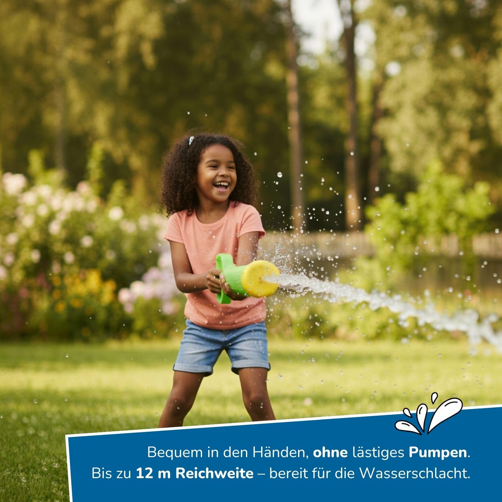 alldoro Wasserspritze 6er Set 30 cm, Wasserblaster, Spritzpistole | grüne Wasserblaster mit sehr hoher Reichweite für Garten & Strand, ideal als Geschenk für Kinder, Für Kinder ab 3 Jahre