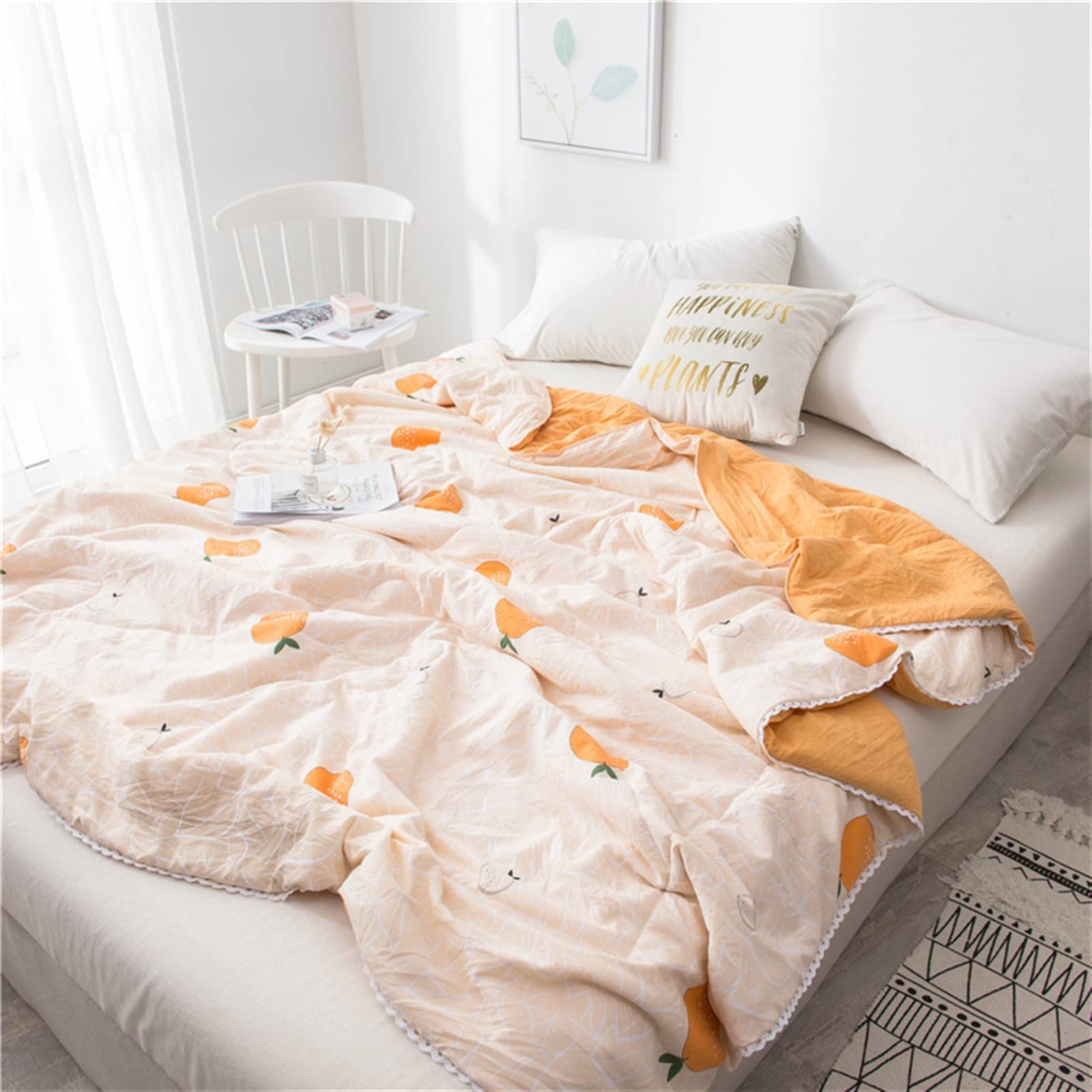 DieffematicMT Mantas para Sofa Edredón Fresco de Verano, Manta de Toalla de Aire Acondicionado de algodón Lavado, Manta de núcleo al por Mayor, Manta Textil Lavable a máquina