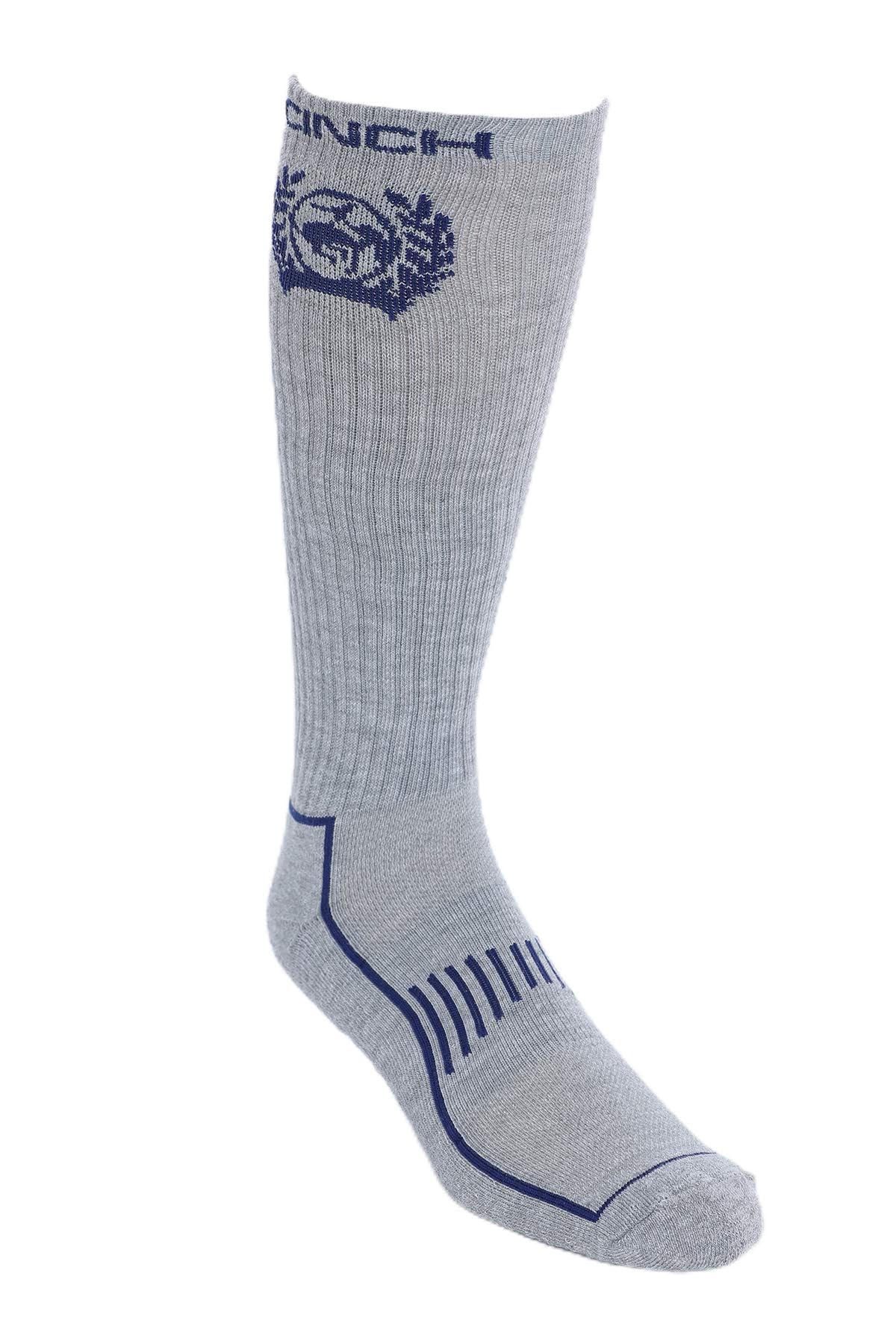 CINCH Men's Performance Boot Sock, Heather Grey, L