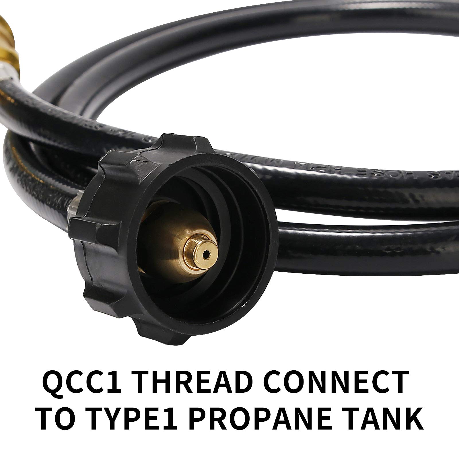 Manguera de extensión de tanque de propano con manómetro, convierte el tanque POL LP en QCC1 para barbacoas de gas, estufas y otros aparatos de propano