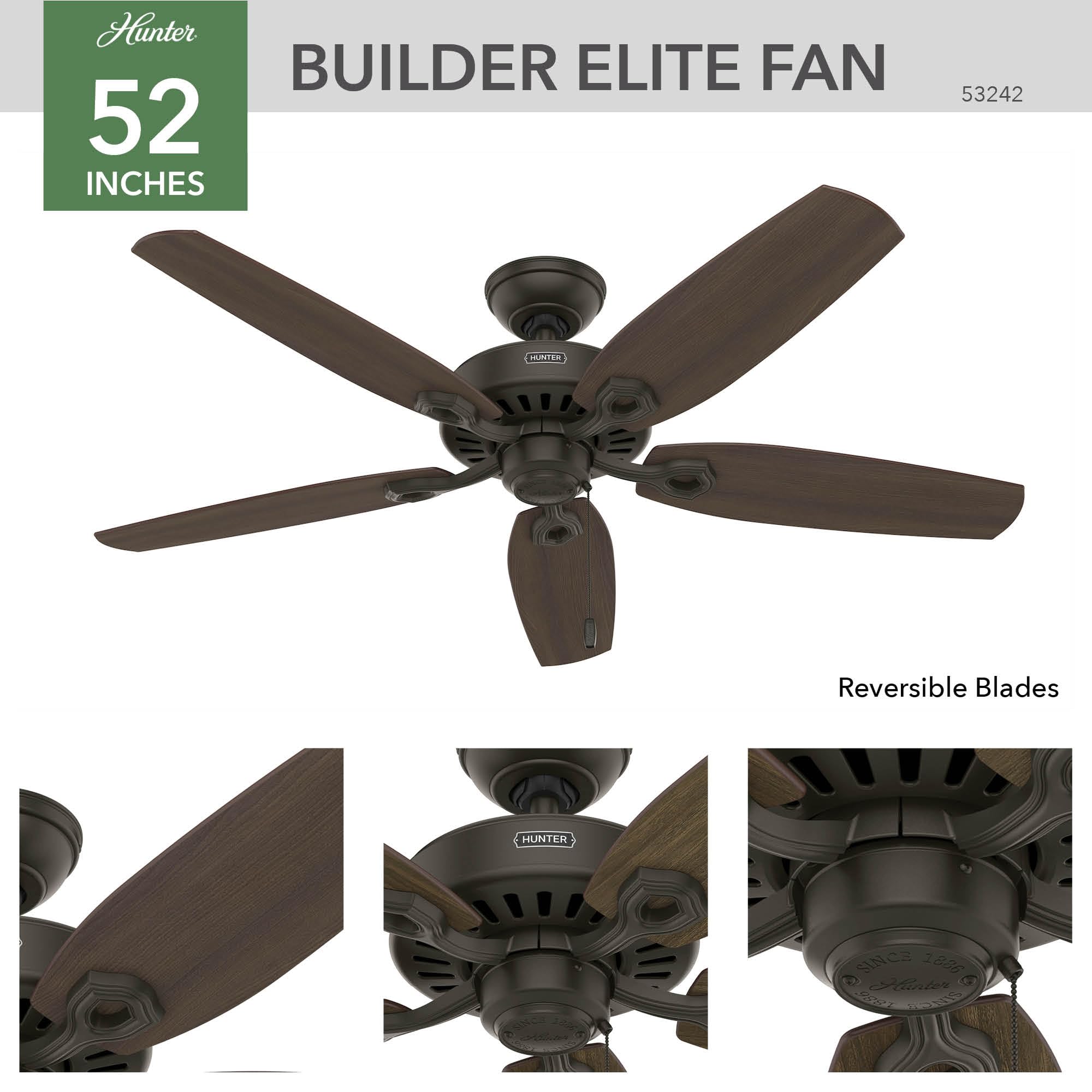 Hunter Architect Series II Ceiling Fan - Bronze -8