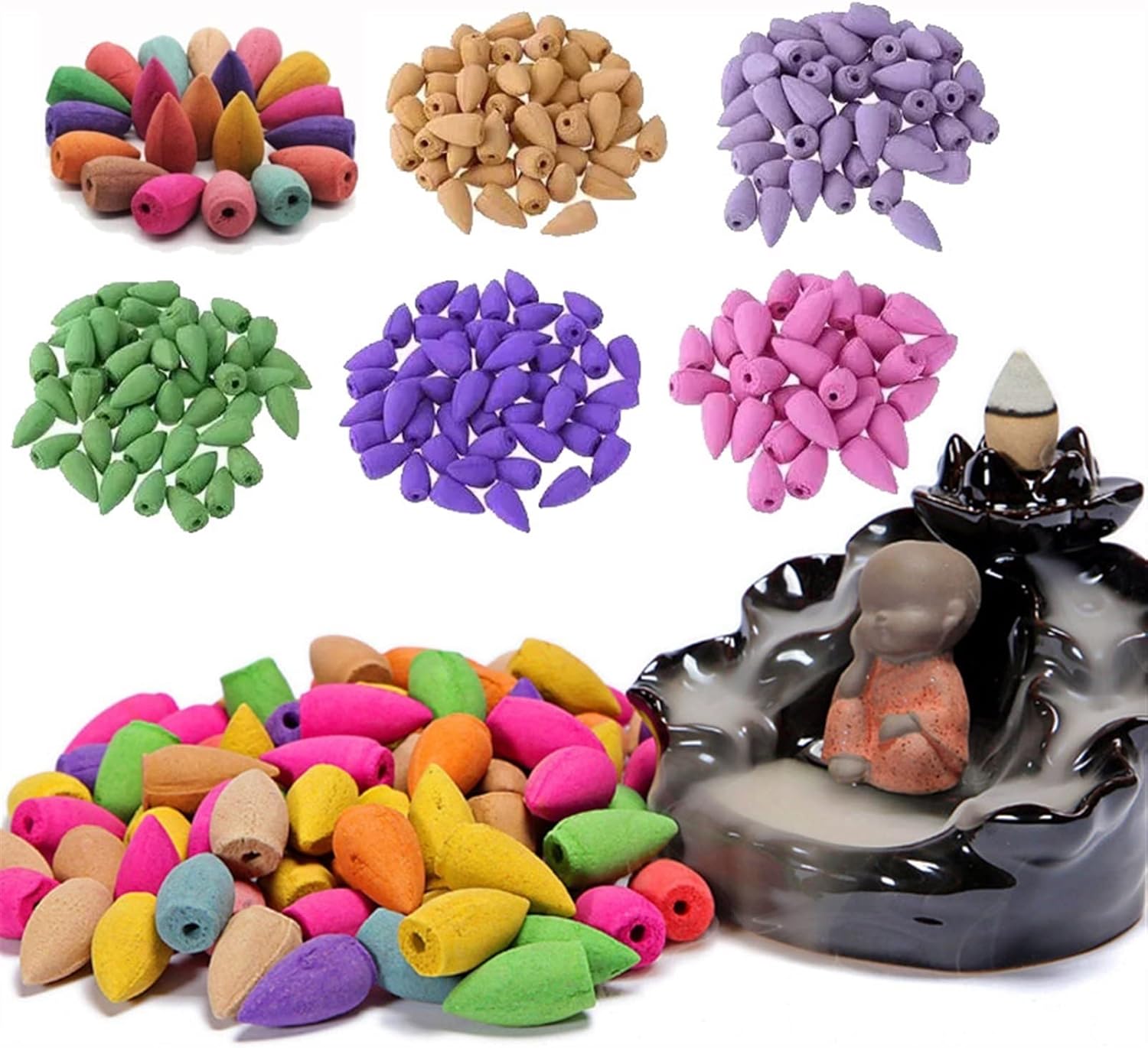 Incense Waterfall Cones 120pcs Natural Reflux Tower Bouquet