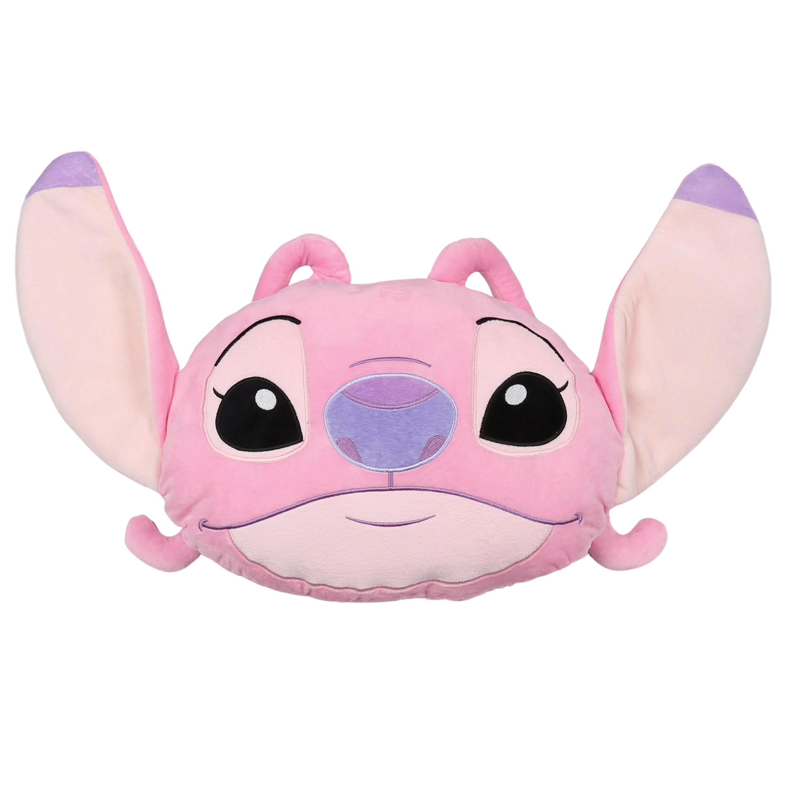 sarcia.eu Disney Stitch and Angel Decorative Cushion, 3D Decorative, Pink Shaped Pillow 31 x 41 cm Oeko-Tex (C)
