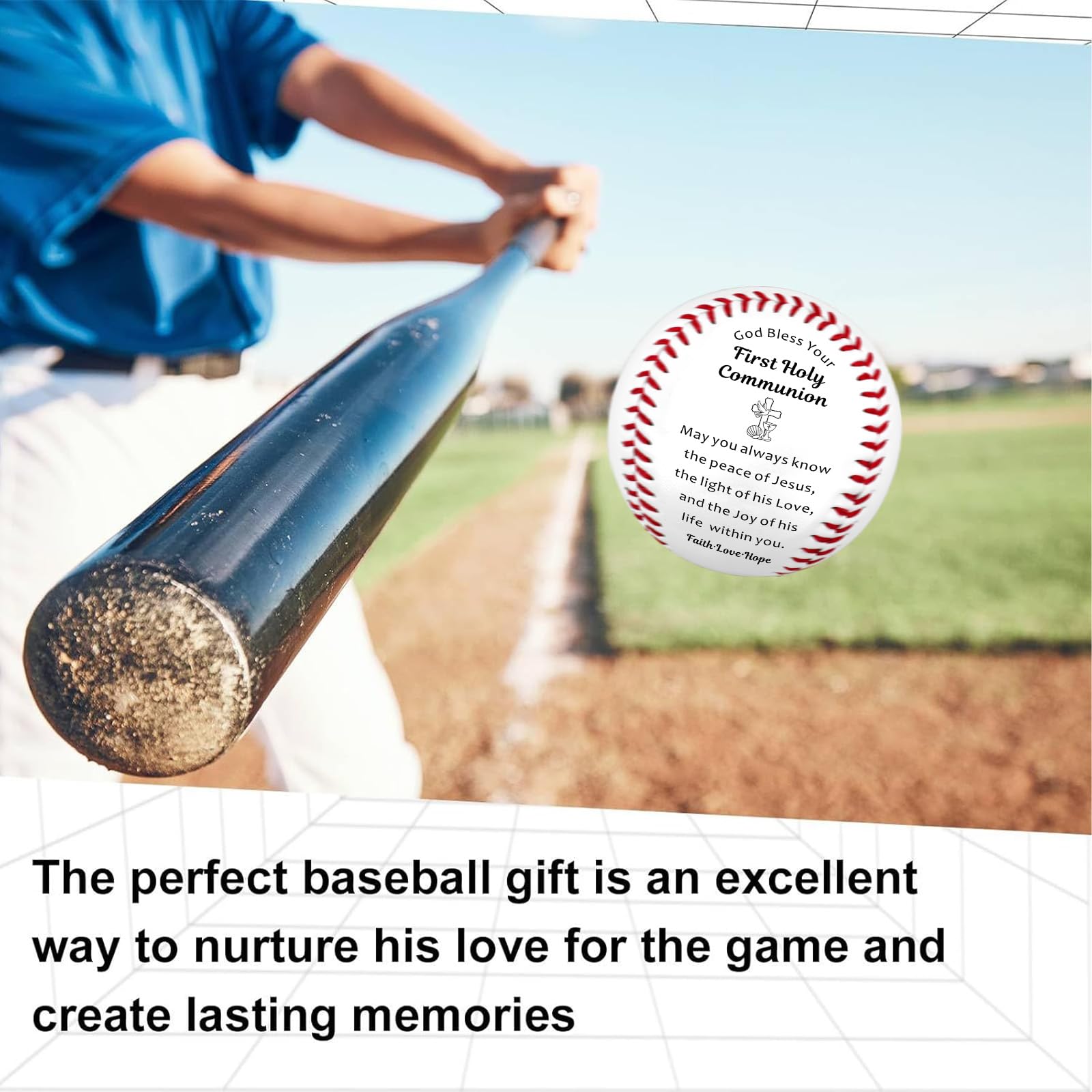 Regali per la prima comunione per ragazzi ragazze regalo di baseball per ragazzi 8-12 religiosi prima comunione regalo baseball per adolescente ragazzo senior notte regalo per nipote figlioccio