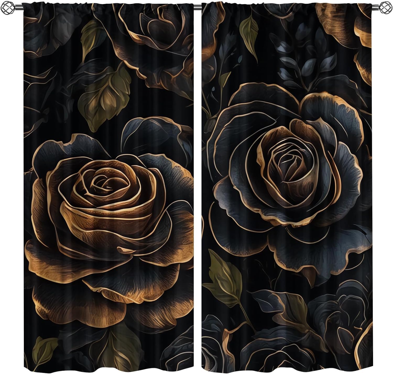 Rideau opaque à oeillets isolant thermique 3D rose