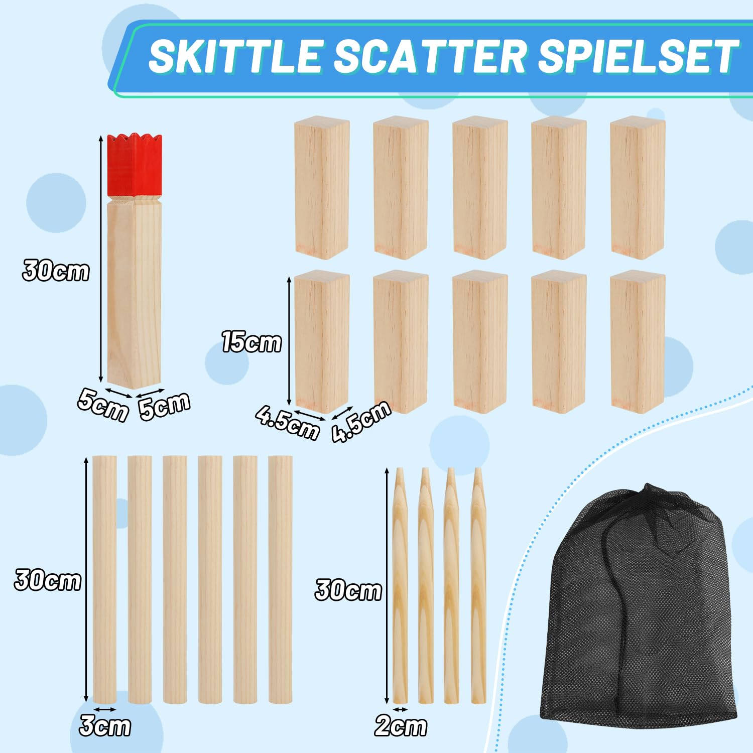 Original Kubb Wikinger Wurfspiel mit Tragetasche & Spielanleitung – Hochwertiges Schwedisches Schach aus FSC-zertifiziertem Gummibaumholz – Robustes Outdoor-Spiel für Garten, Strand und Park