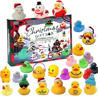 Rubber Duck Advent Calendar 2023,24Pcs Christmas Rubber Ducks Include 5 Luminous Duck,Christmas Rubber Ducks Advent Calendar,Christmas Party Favor Gifts For Boys, Girls, Kids