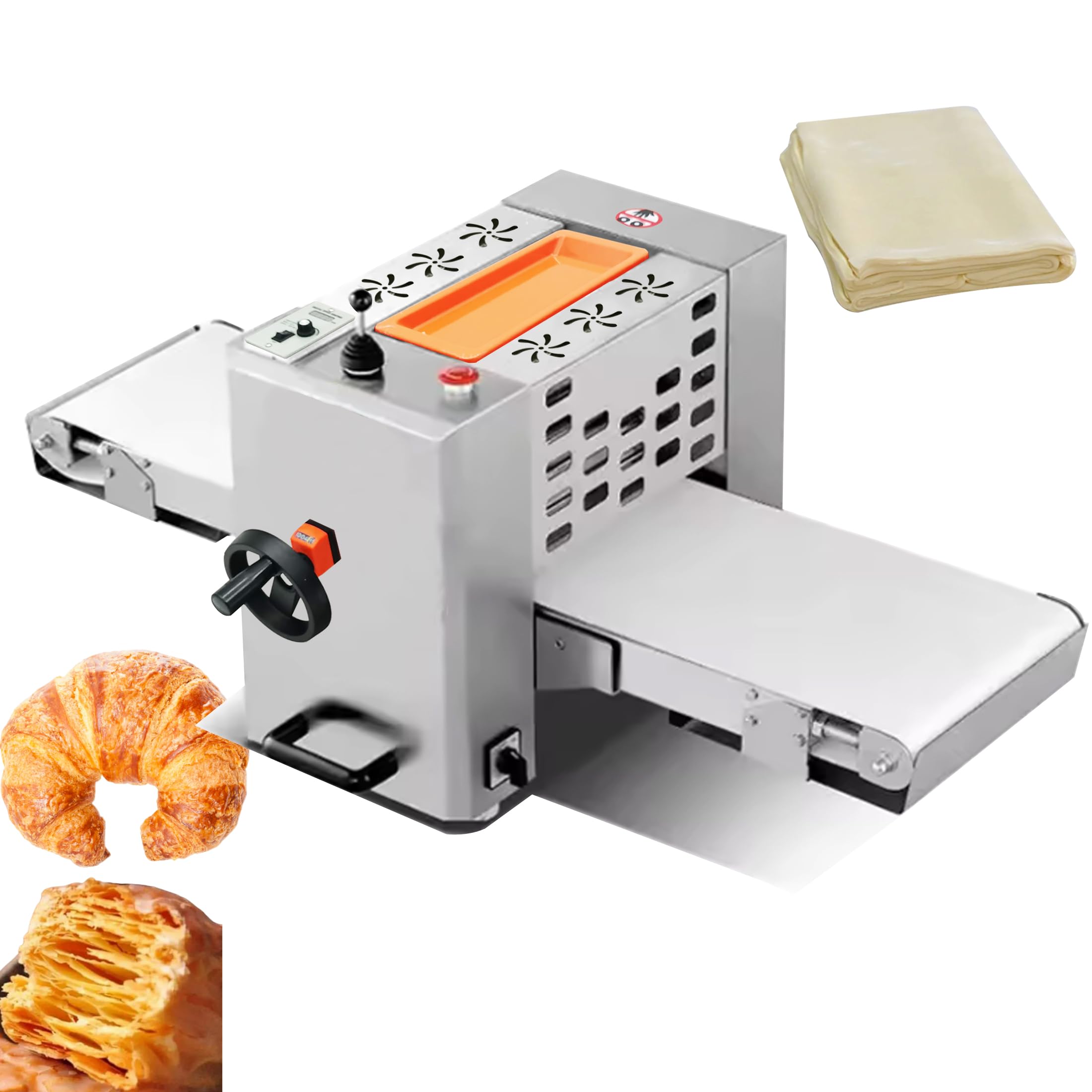 INTSUPERMAI Commercial Dough Sheeter Reversible Countertop Dough Press Machine 49.2