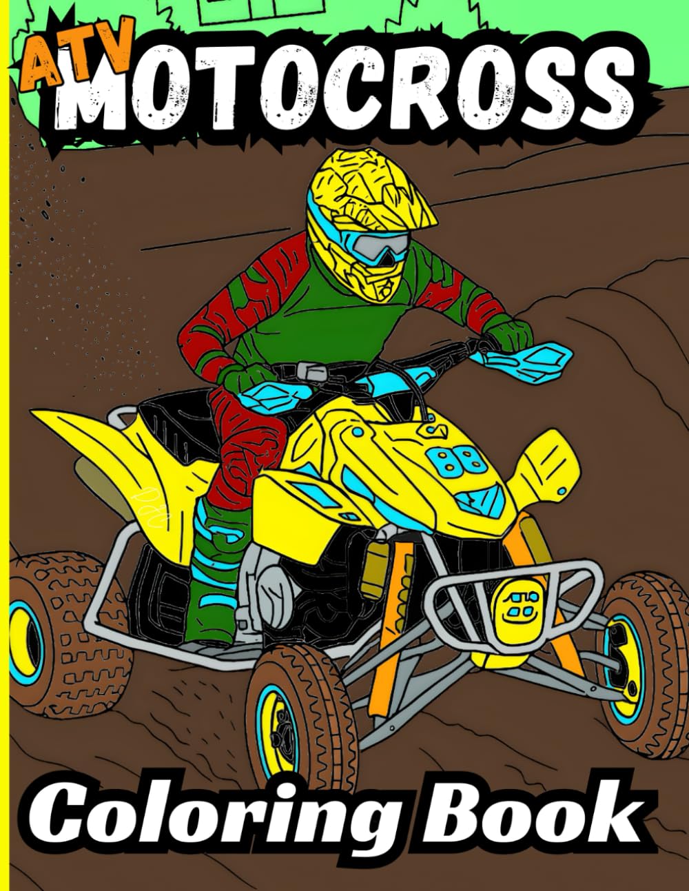 Bermrider ATV Motocross Coloring Book: Quad Off-Road Racing Pro Gift Speedway Raceway Kids Four Wheeler 250 450 Motorsport