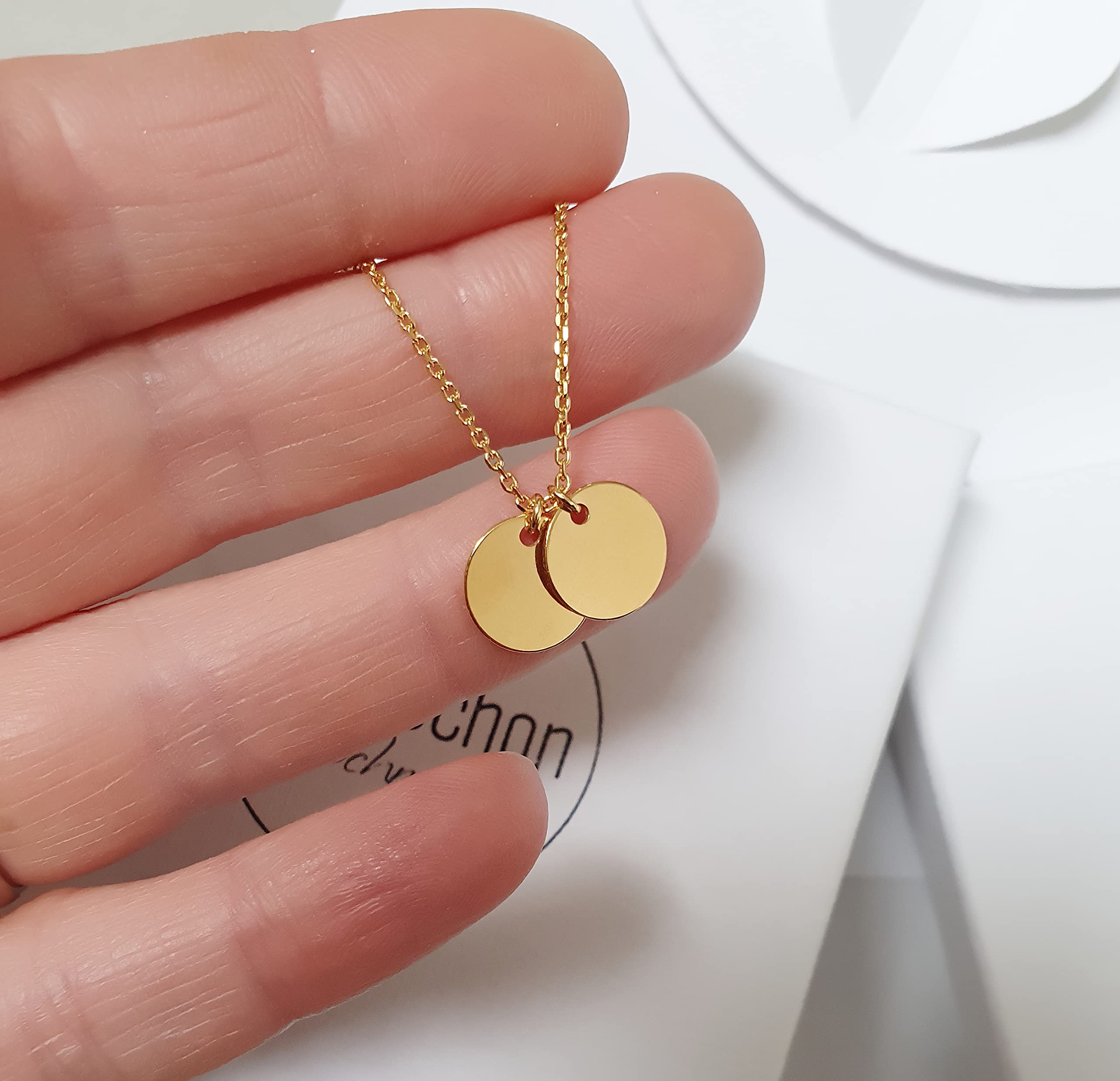 Zweier Plättchen mit Initialen - Personalisierte Gravur Kette