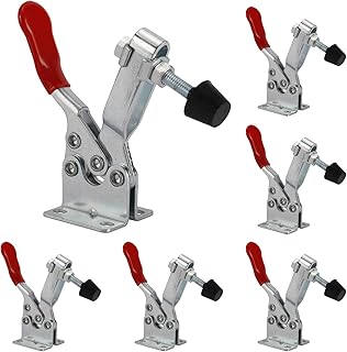 6Pcs Hand Tool Toggle Clamp GH-201B, Horizontal Quick Release Toggle Clamp, Antislip Red Horizontal Clamp, 198lbs Holding Capacity
