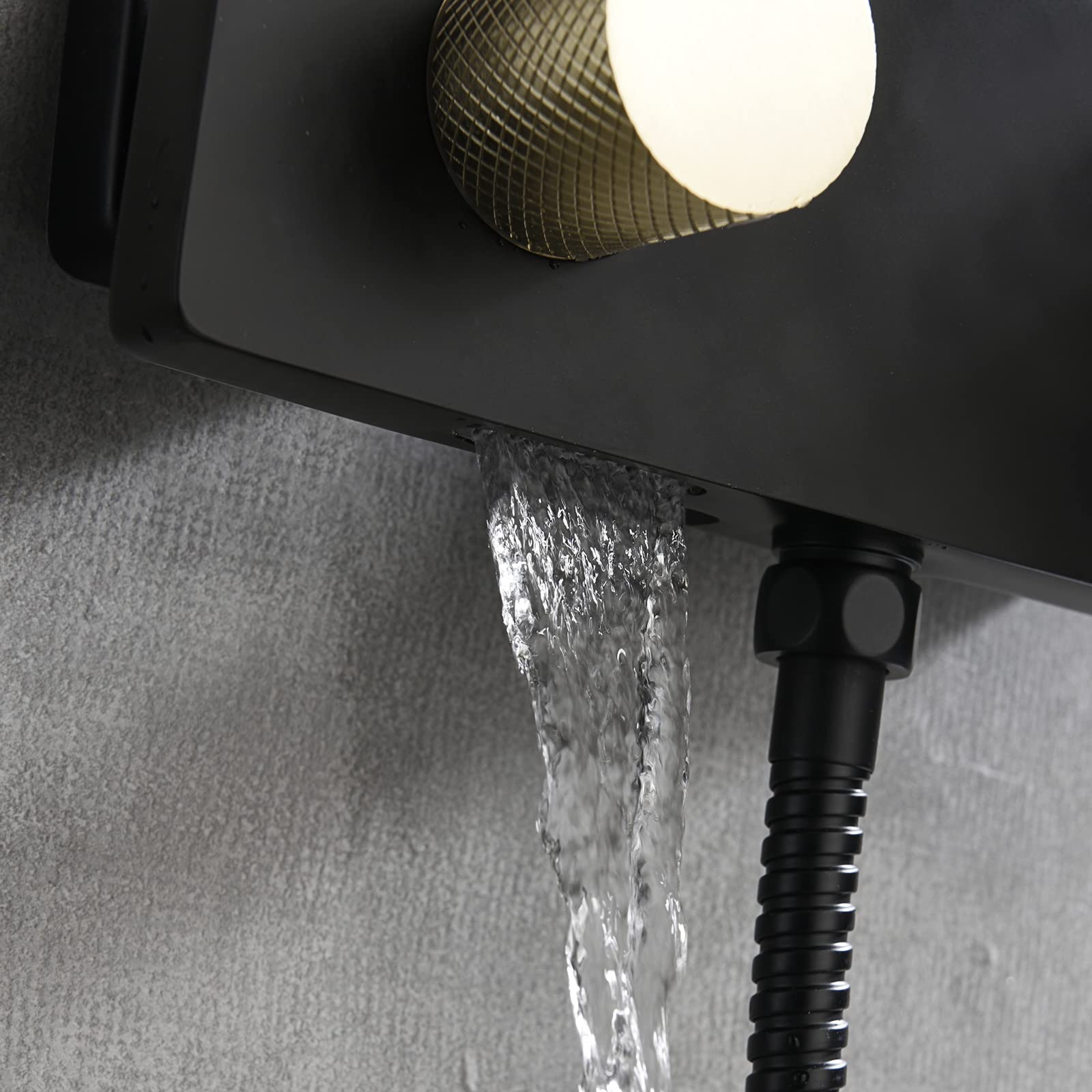 Sistema de Ducha de Lluvia Cepillado con Cabezal de Pared, Grifo de Mano Monomando y caño de bañera para una Experiencia de baño de Lujo.