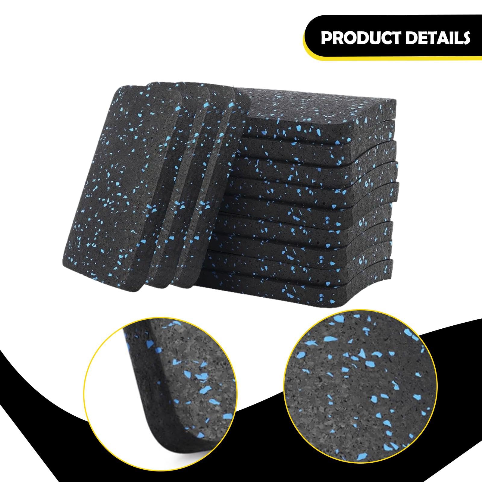 Alfombrilla Antivibración para Cinta de Correr, Antideslizante, para Proteger El Suelo, Ideal para Remo Y Entrenamiento en Casa, 12 Piezas