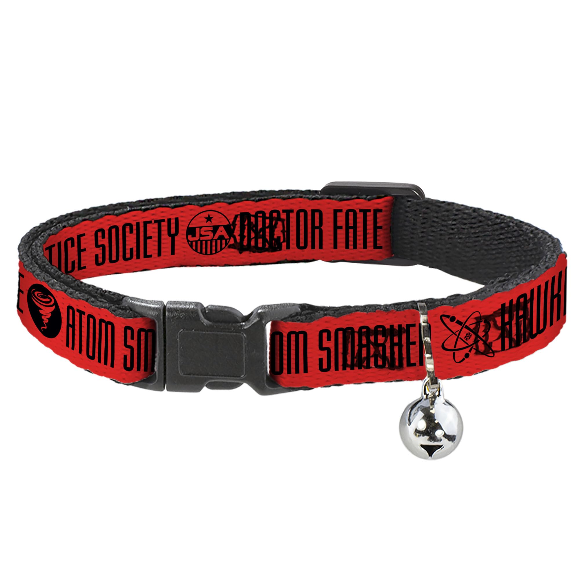 Collar de gato Black Adam ajustable de 8.5-12" con cascabel de la Sociedad de la Justicia
